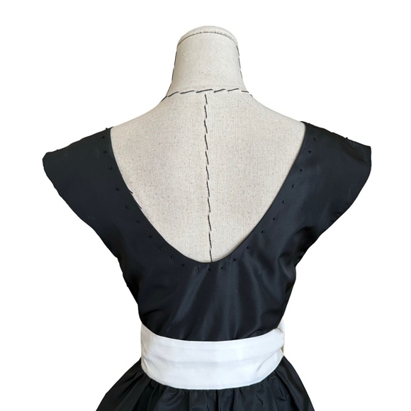 Vintage 70s 80s Contempo Casuals Taffeta Peplum Dress New Wave Prom Party - Picture 6 of 12